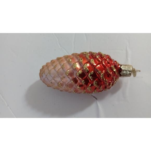 Old World Christmas Pinecone Glass Ornament OWC Sparkles Gold Glitter - Picture 4 of 9